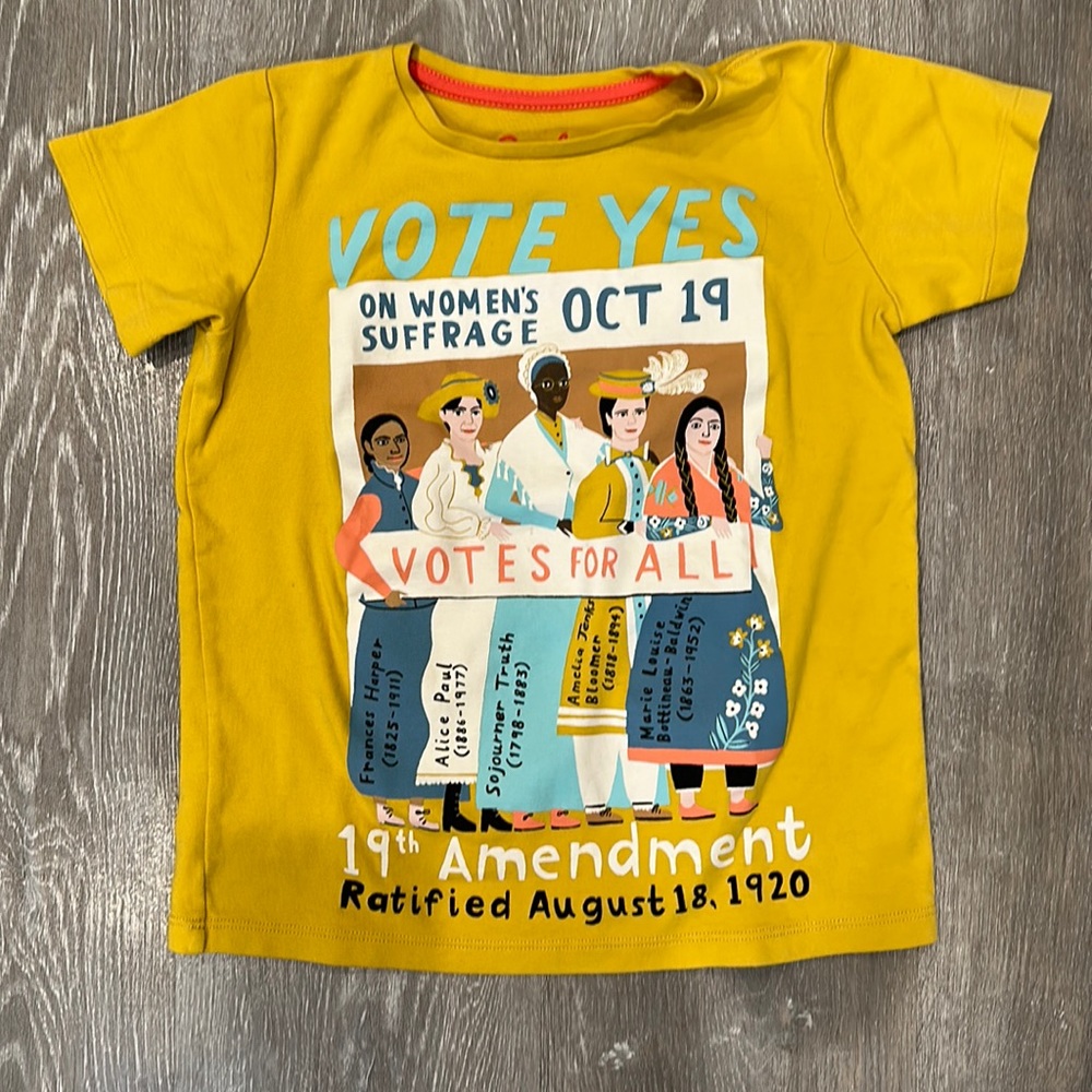 Piccolina 19th Amendment Women’s Suffrage t-shirt size 7